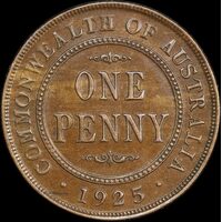 1925 Penny PCGS AU55