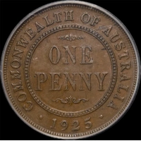 1925 Penny PCGS AU55