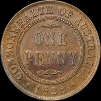 1928 Penny about Unc