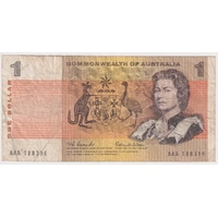 1966 $1 Note AAA First Prefix Coombs/Wilson R71F Fine