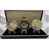 United Kingdom 1994 Three Coin Silver Proof Collection 50th Anniversary of the Allied Invasion of Europe