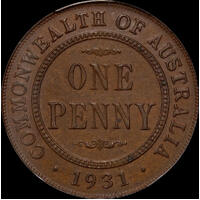 1931 Penny Indian Obverse Aligned Date PCGS AU58