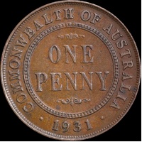 1931 Penny Indian Obverse Standard Reverse Very Fine