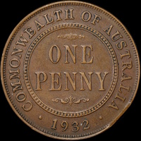1932 Penny Clipped Planchet good VF