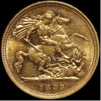 1893 Melbourne Veiled Head Half Sovereign good EF