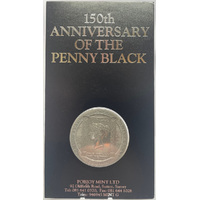 Isle of Man 1990 Pearl Black 1 Crown Penny Black