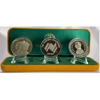 1988 Bicentennial / Royal Visit Sterling Silver 3 Medallion Set‚Äã Stokes Mint