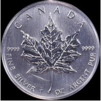 Canada 1990 Silver 5 Dollar 1oz Maple Leaf Uncirculated