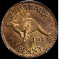 1949 Penny Choice Unc (PCGS MS64RB)