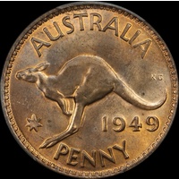 1949 Penny Choice Unc (PCGS MS64RD)