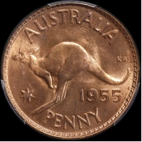 1955 Melbourne Penny Choice Unc (PCGS MS64RD)