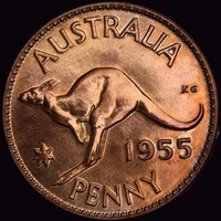 1955 Melbourne Proof Penny about FDC