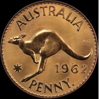 1962 Perth Proof Penny about FDC