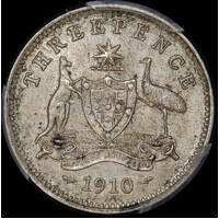 1910 Threepence Unc (PCGS MS62)