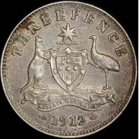 1912 Threepence about EF