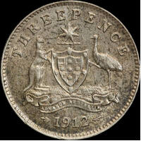 1912 Threepence good EF