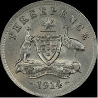 1914 Threepence Uncirculated