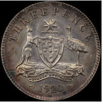 1920 Threepence Choice Unc