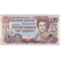Falkland Islands 1984 20 Pounds Pick#15 Uncirculated