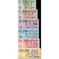 Fiji 2007 2011 Complete Set of 6 Banknotes $2-100 Uncirculated