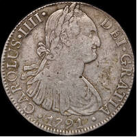 Mexico 1791 Silver 8 Reales KM#109 Very Fine