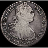 Mexico 1796 Silver 8 Reales KM#109 Good Fine