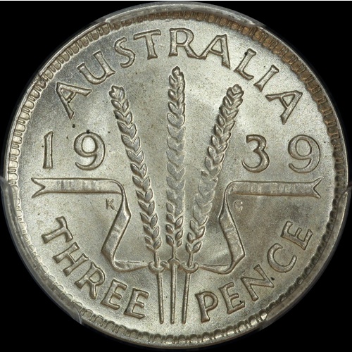 1939 Threepence Choice Unc (PCGS MS64)