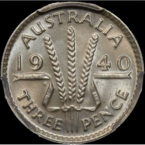 1940 Threepence Gem Unc (PCGS MS65)