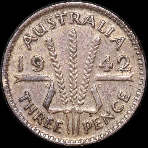 1942 Melbourne Threepence Fine
