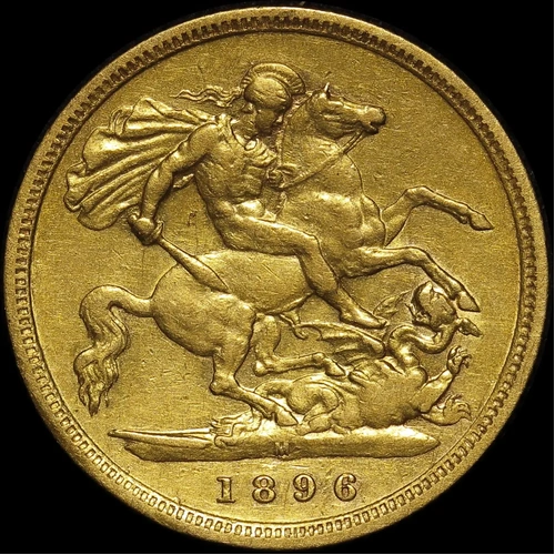 1896 Melbourne Veiled Head Half Sovereign Very Fine