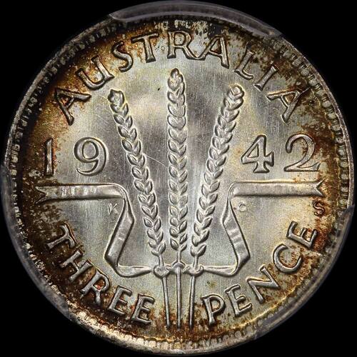 1942-S Threepence Gem Unc (PCGS MS66)