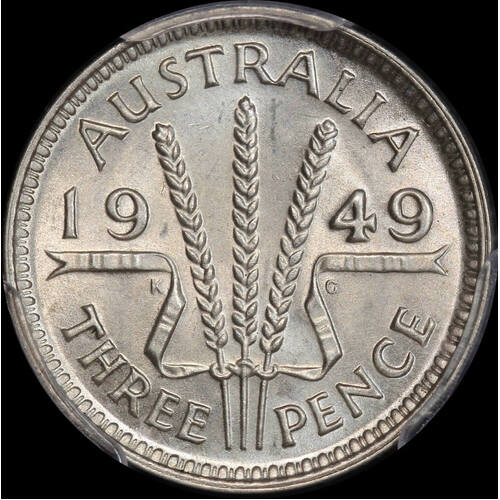 1949 Threepence Choice Unc (PCGS MS64)
