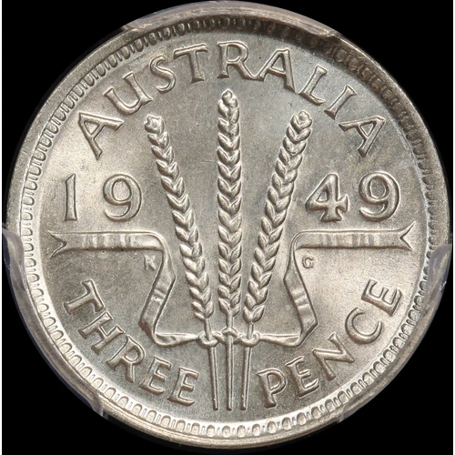 1949 Threepence Choice Unc (PCGS MS64)