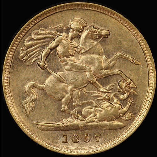 1897 Sydney Veiled Head Half Sovereign about EF