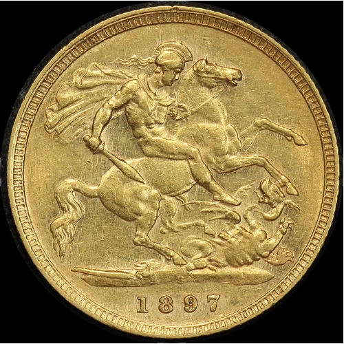 1897 Sydney Veiled Head Half Sovereign about EF