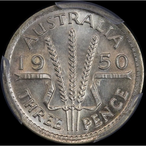 1950 Threepence Choice Unc (PCGS MS63)