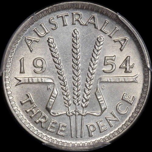 1954 Threepence Choice Unc (PCGS MS64)