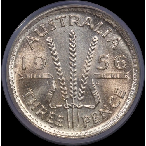 1956 Threepence PCGS MS65