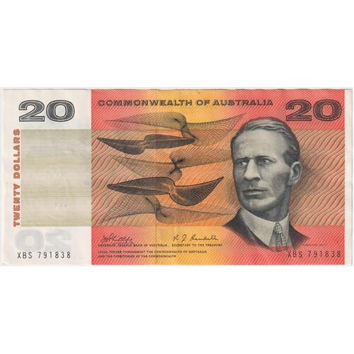 1968 $20 Note Phillips/Randall XBS First Prefix R403F about EF