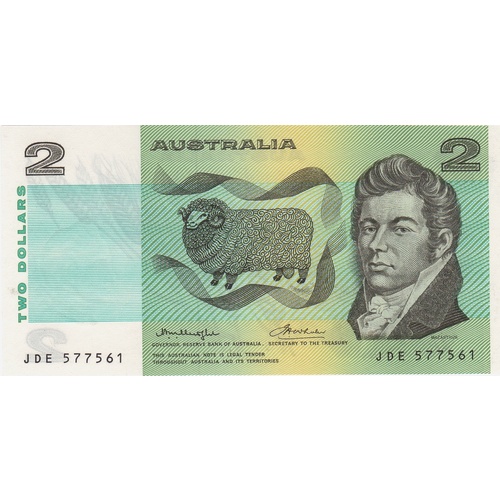 1976 $2 Note OCR-B Serials Side Thread Knight/Wheeler R86C Uncirculated