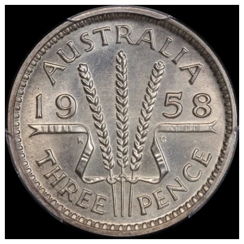 1958 Melbourne Proof Threepence PCGS PR64