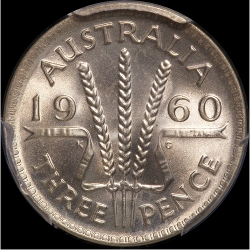 1960 Threepence Gem Unc (PCGS MS67)