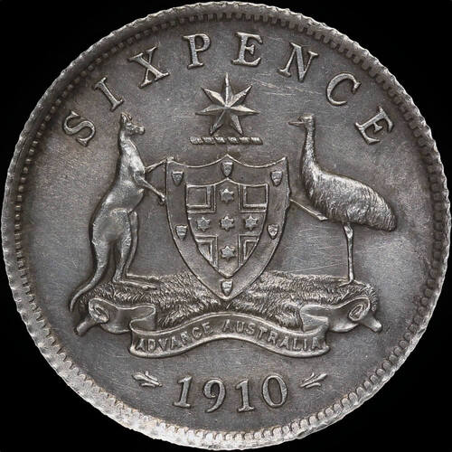 1910 Sixpence about Unc