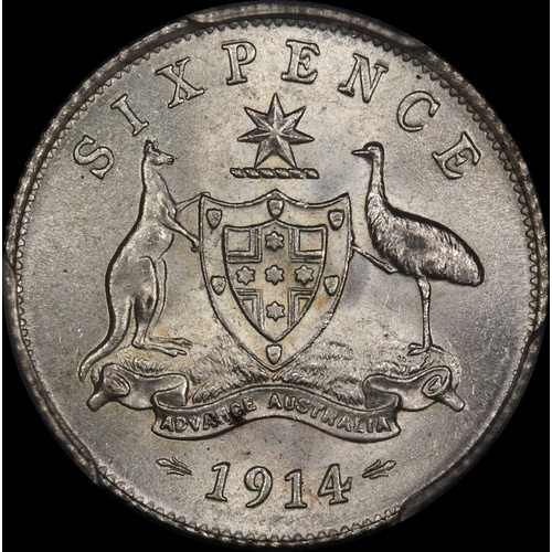 1914 Sixpence Choice Unc (PCGS MS63)
