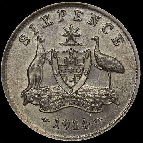 1914 Sixpence good EF