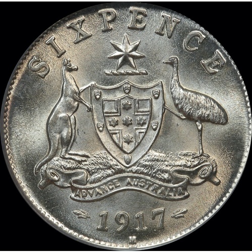 1917 Sixpence Choice Unc (PCGS MS64)
