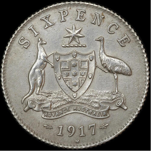 1917 Sixpence Extremely Fine