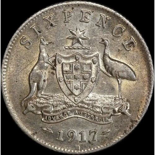1917 Sixpence Extremely Fine