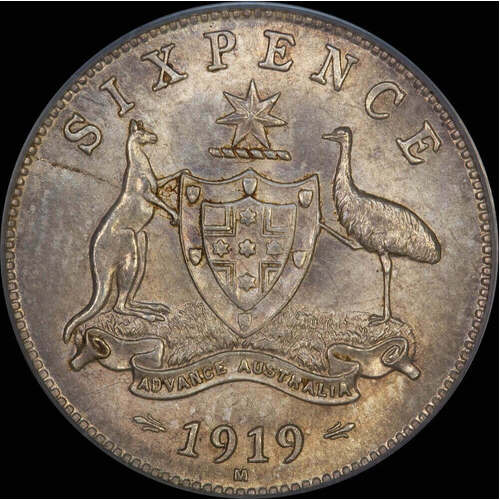 1919 Sixpence Choice Unc (PCGS MS64)