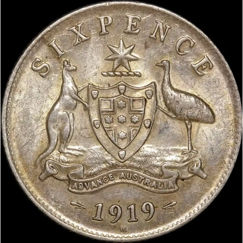 1919 Sixpence Extremely Fine